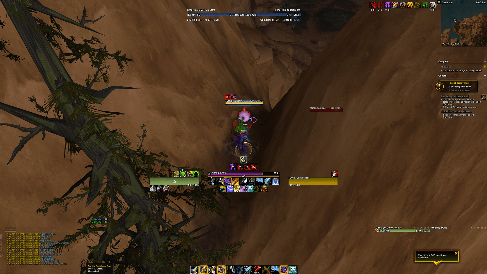 kushlul retail world of warcraft UI marksmanship hunter gameplay screenshot