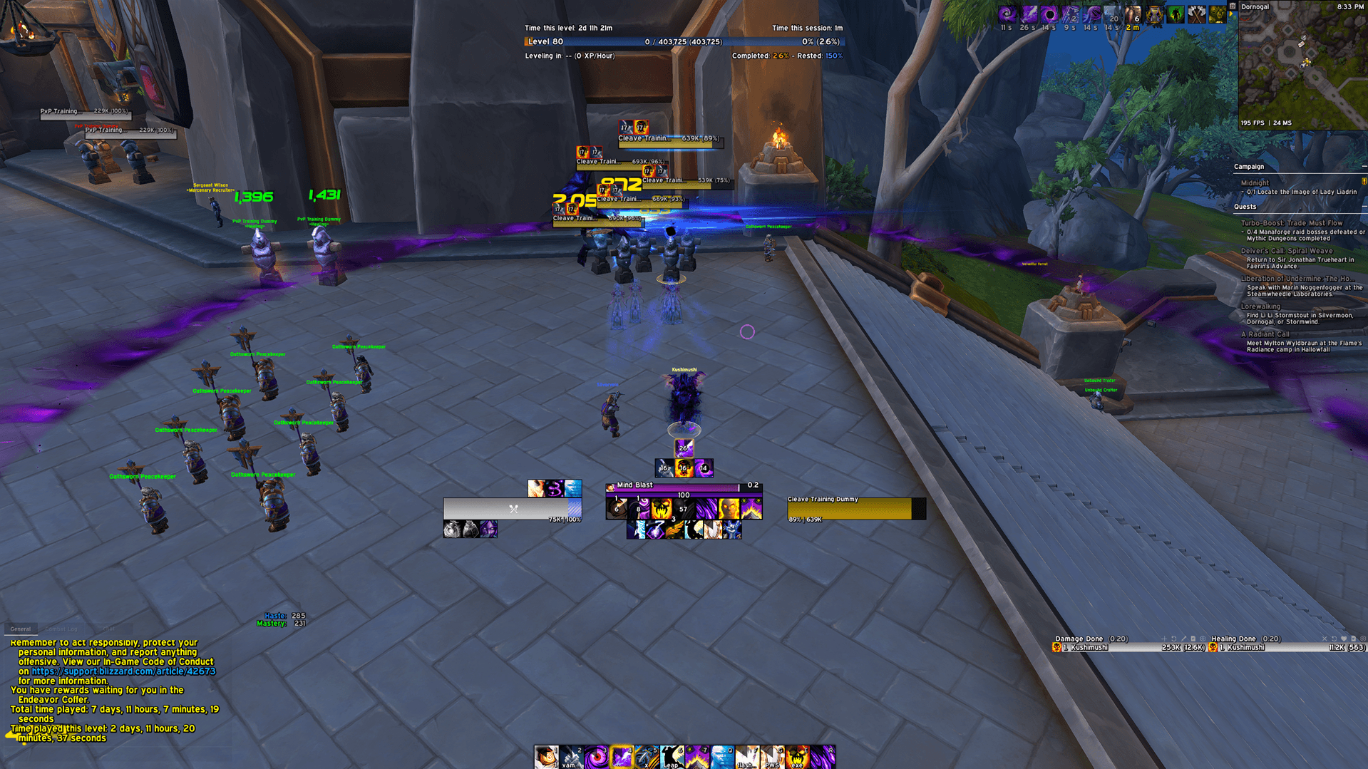 kushlul retail world of warcraft UI shadow priest gameplay screenshot